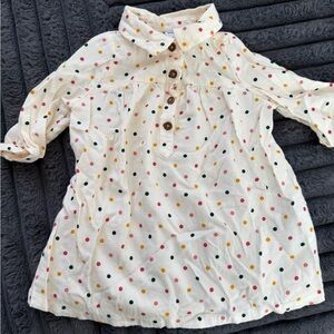 Old Navy Cream Dress with Colorful Polka Dots